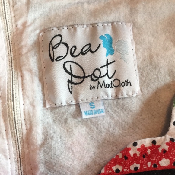 Vintage Modcloth Bea & Dot Holiday Calico Mixed Print Cotton Dress - Picture 11 of 14